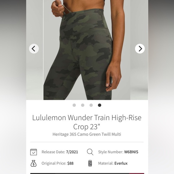 Lululemon Green Camo Leggings - Picture 4 of 5